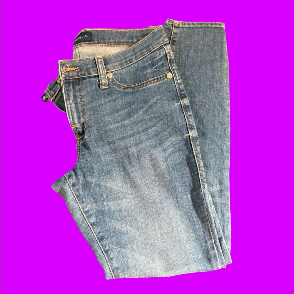 Rock & Republic Blue Skinny Jeans with stretch women’s size 8